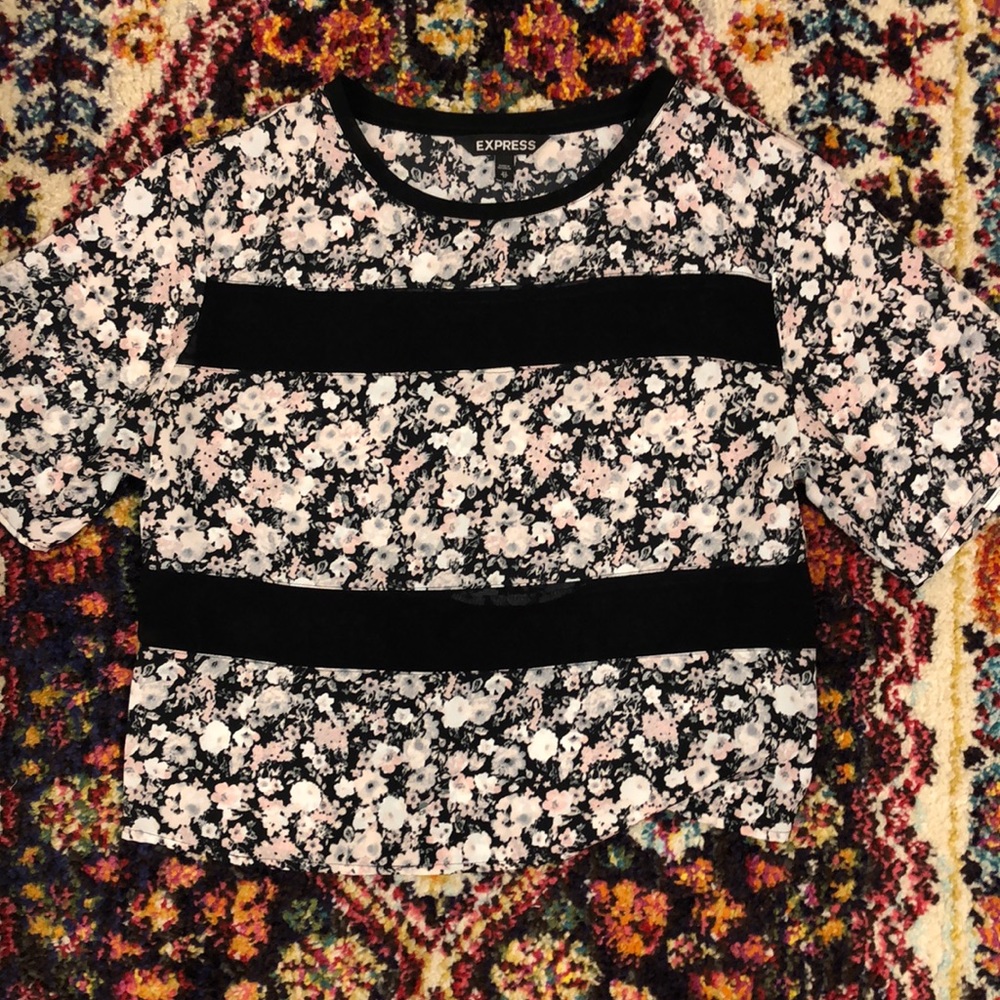 floral cropped blouse